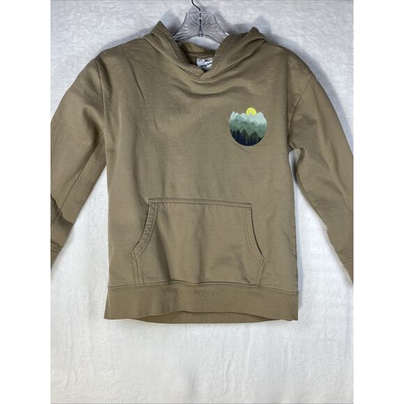 Tommy Bahama Hoodie Sweatshirt Youth M Khaki Tan Mountains Woods Skiing Hoodie - Picture 2 of 6